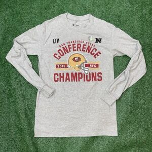 San Francisco 49ers NFC Champions Long Sleeve Shirt Gray Small NFL Team‎ Apparel